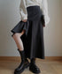 Asymmetric Flare Hem Skirt